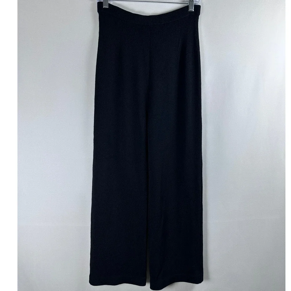 Vintage St. John Basics Black Santana Knit Pull On Pants Size 2 Made In USA 90s